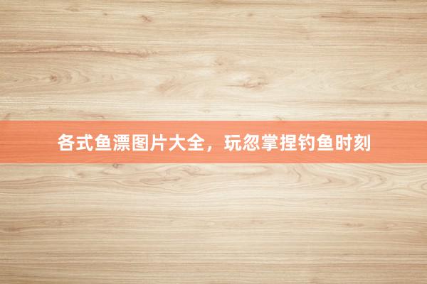 各式鱼漂图片大全，玩忽掌捏钓鱼时刻